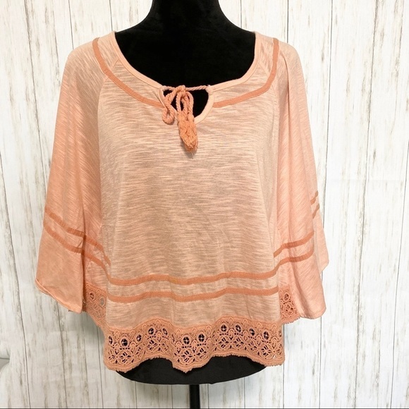 Taylor & Sage Orange top butterfly sleeve size large - Picture 3 of 8